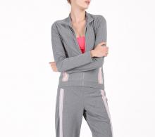 Warm up jacket with stretch bands